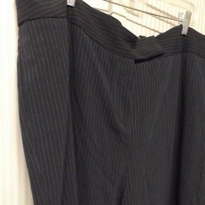 PINSTRIPED, DRESS PANTS, NAVY BLUE, TAG SAYS 24w